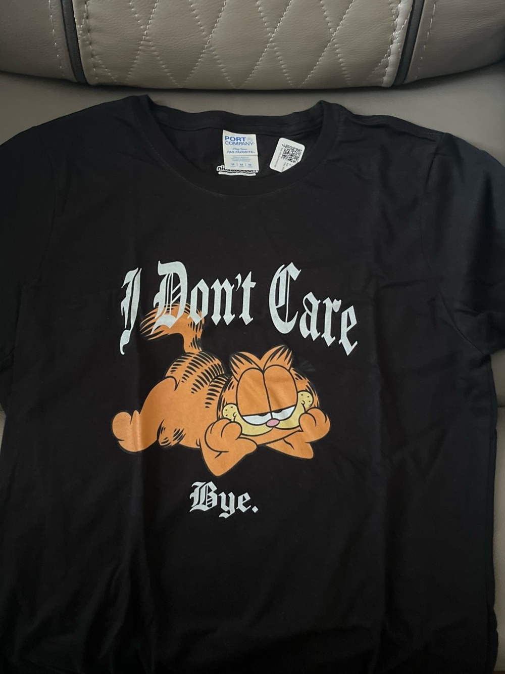 Port & Company Fan Favorite Ring Spun Tee - Garfield I Don't Care Garfield.